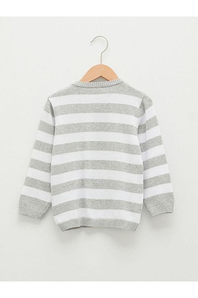 LC Waikiki Crew Neck Long Sleeve Striped Cotton Baby Boy Knitwear Sweater