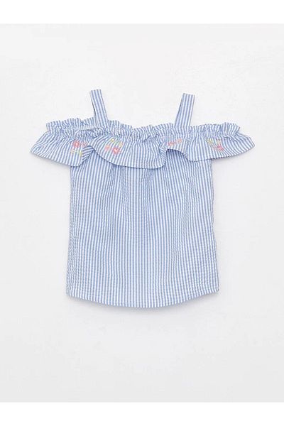 LC Waikiki Lcw Baby Boat Neck Short Sleeve Printed Cotton Baby Girl Shirt