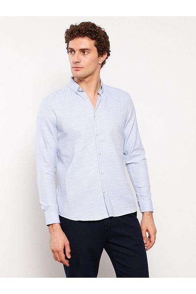 LC Waikiki Ανδρικό μακρυμάνικο πουκάμισο Dobby LCW Vision Slim Fit