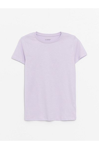 LC Waikiki Fată - Tricou de bază cu mânecă scurtă cu decolteu