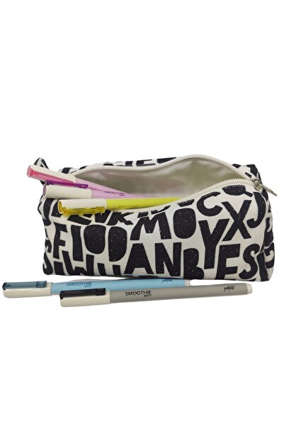 FİYPER Toc de creion căptușit cu model de pânză lavabilă și litere