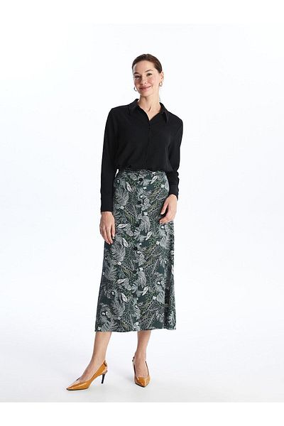 LC Waikiki LCW Grace - Patterned Women's Skirt, Elastic Waist