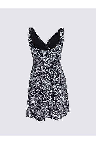 LC Waikiki LCW DREAM Damen-Badeanzug mit V-Ausschnitt und Rock