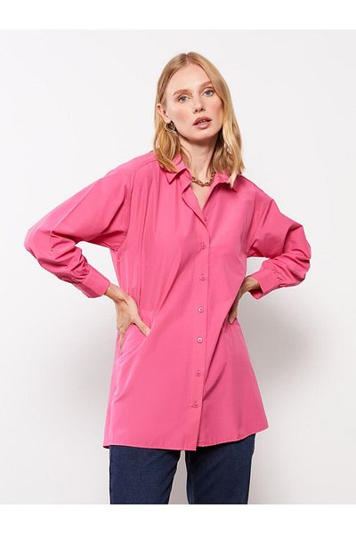LC Waikiki Shirt Collar Plain Long Sleeve Women's Tunic