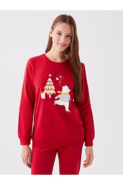 LC Waikiki Long Sleeve Crew Neck Women's Pajamas Set - Printed