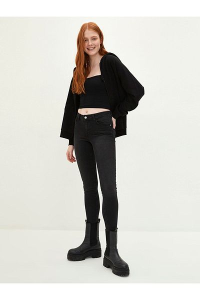LC Waikiki LCW Jeans Pantaloni de damă Rodeo Jeans, cu talie obișnuită, cu buzunare, cu detaliu