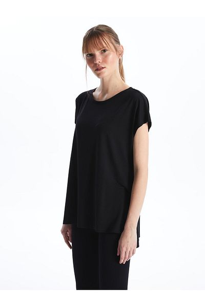 LC Waikiki Oversize Women's T-Shirt - Crew Neck, Straight Cut, Short Sleeve
