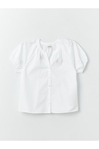 LC Waikiki Girl's Shirt with Flower Applique