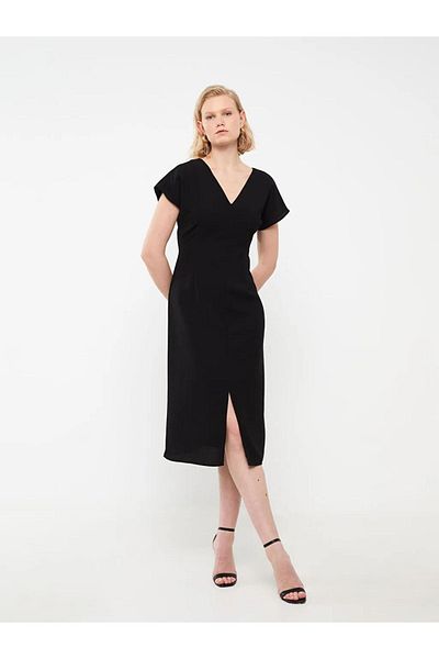 LC Waikiki Rochie Lcw Vision cu decolteu în V, drepte, cu mânecă scurtă, pentru femei