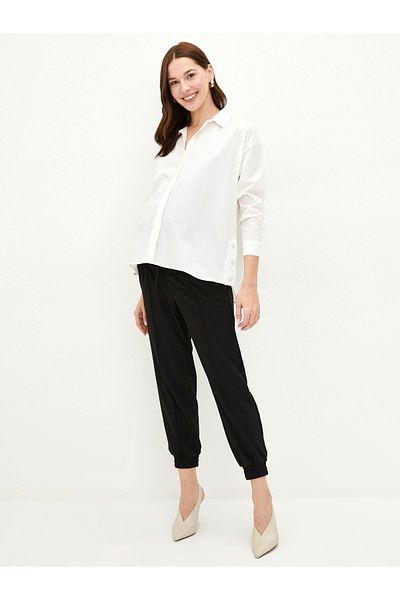 LC Waikiki Plain Gabardine Maternity Jogger Trousers with Abdomen Panels