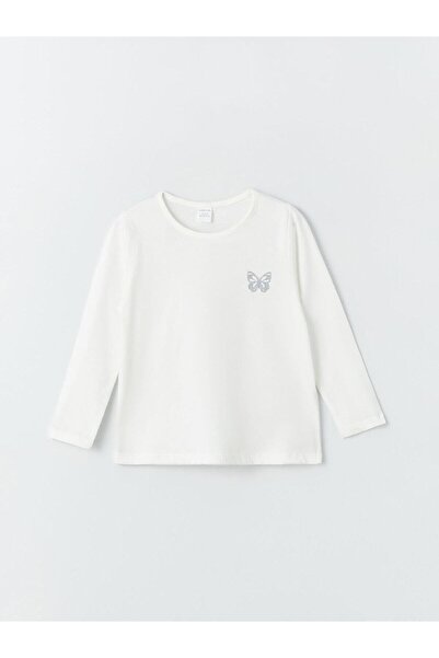 LC Waikiki LCW baby Crew Neck Long Sleeve Printed Baby Girl T-Shirt