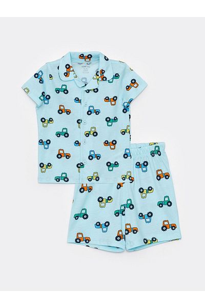 LC Waikiki Polo Collar Short Sleeve Baby Boy Pajama Set