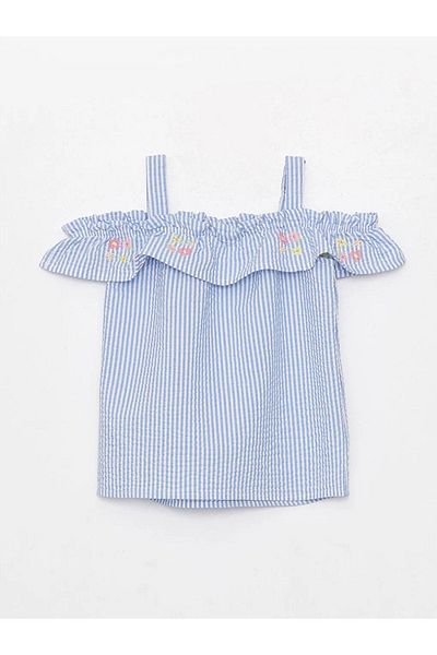 LC Waikiki Lcw Baby Boat Neck Short Sleeve Printed Cotton Baby Girl Shirt