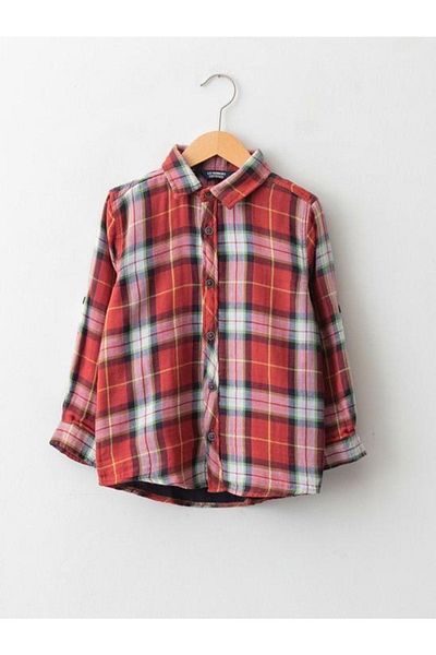 LC Waikiki Boy's Plaid Long Sleeve Shirt