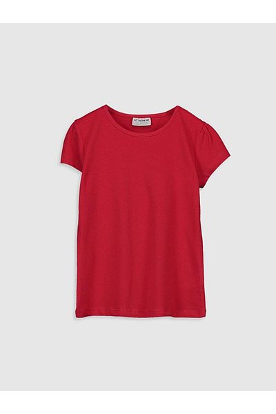 LC Waikiki LCW Kids Girl - Crew Neck Basic Short Sleeve T-Shirt
