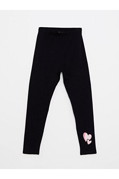 LC Waikiki LCW Kids Bisiklet Yaka Baskılı Uzun Kollu Kız Çocuk Sweatshirt ve Tayt