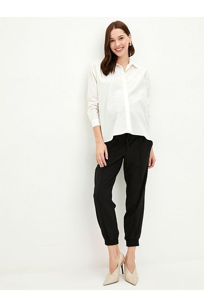 LC Waikiki Plain Gabardine Maternity Jogger Trousers with Abdomen Panels