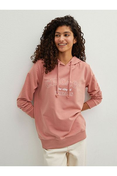 LC Waikiki Γυναικείο φούτερ με μακρυμάνικο γιακά με κουκούλα
