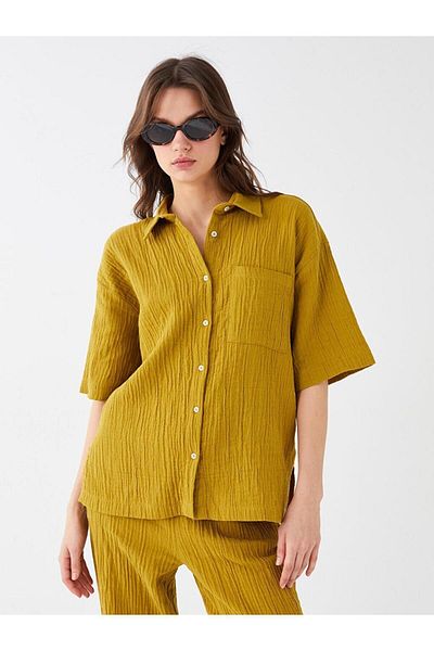 LC Waikiki Γυναικείο πουκάμισο LCW Vision ίσιο κοντομάνικο oversize
