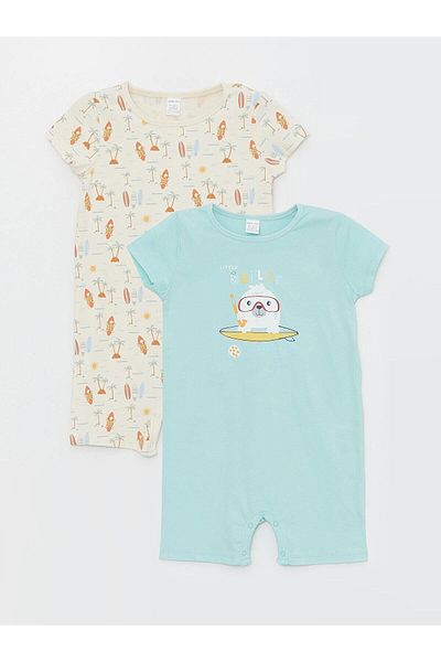 LC Waikiki LCW Baby Crew Neck Jumpsuit for Baby Boy - Pack of 2