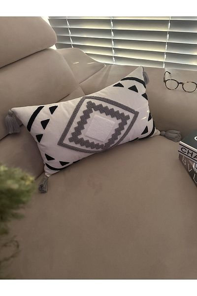 en gözde home Punch Embroidered Rectangular Throw Pillow Cover