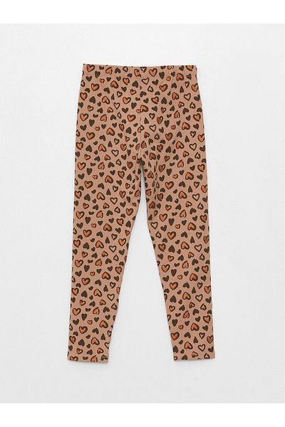 LC Waikiki Printed Girls' Long Tights with Elastic Waist