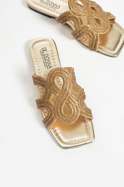 DC DONNA Stylish Slippers with Stone Detail