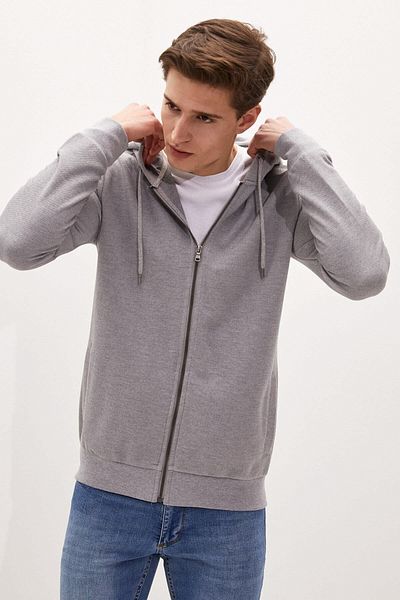 LC Waikiki Ανδρικό φούτερ A.Grey Melange Basic