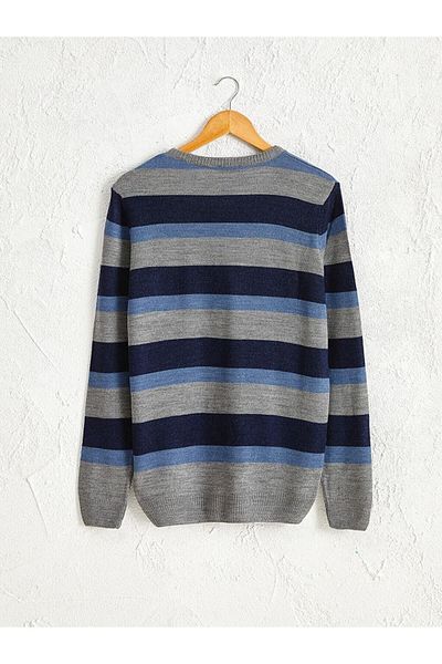 LC Waikiki Πλεκτό πουλόβερ Lcwaıkı Classic Crew Neck ριγέ λεπτό πλεκτό
