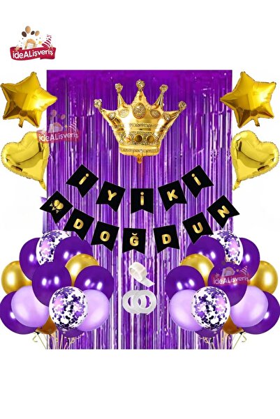 Bkmc لافتة سوداء - مجموعة سلسلة بالونات عيد الميلاد باللون الأرجواني والأرجوا...