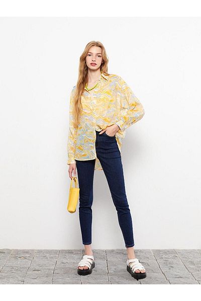 LC Waikiki Blugi LCW cu talie înaltă, cu croiala super skinny, cu detaliu de buzunar, pantaloni de jeans rodeo pentru femei