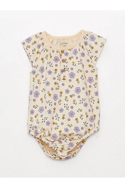 LC Waikiki LCW Baby - Body imprimat cu decolteu rotund pentru fetiță