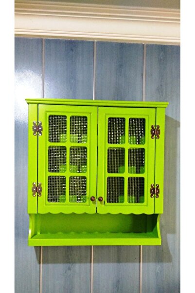 VİLLAÇAM AHŞAP Telli terek fıstık yeşili tel dolap