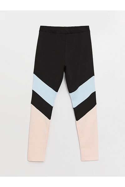 LC Waikiki LCW Kids Elastic Waist Color Block Girls' Long Leggings