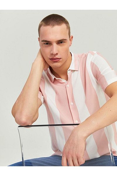 LC Waikiki Ανδρικό ριγέ κοντό μανίκι XSIDE Regular Fit