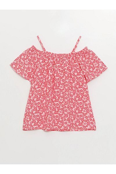 LC Waikiki LCW Kids - Μπλούζα με κοντό μανίκι με λαιμόκοψη για κορίτσια