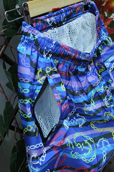 mikam Ανδρικό σορτς με σχέδιο πάνω από το γόνατο ποιότητας θάλασσας/πισίνας