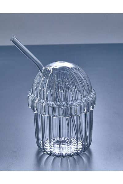 MİMOZA PARK 1 bucată pahare Pinterest din sticlă cu capace ovale rezistente la căldură |   Cafea și ceașcă de prezentare |   430 ml