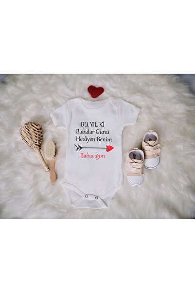 SPARKLY BABY ORGANİK %100 PAMUKLU BABALAR GÜNÜ HEDİYEN BASKILI Bebek Body Çıt...