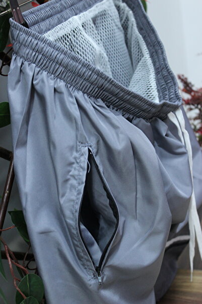 mikam Ποιοτικά ανδρικά ριγέ σορτς πισίνας/θάλασσας πάνω από το γόνατο