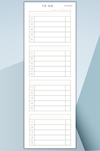 Ficksy قائمة المهام مقاس 29.7*10.5 سم - قائمة المهام - قائمة فحص المخطط