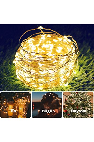TechTic 100 Led  Solar 12Metre Güneş Enerjili Bahçe Ev Parti Perde Süsü Akses...