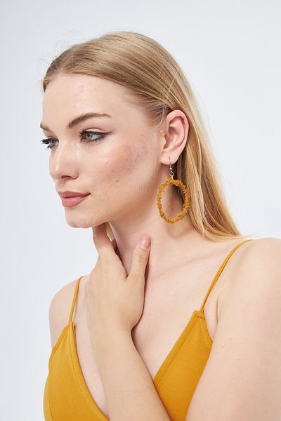 Kutaf Mustard Women's Hoop Earrings