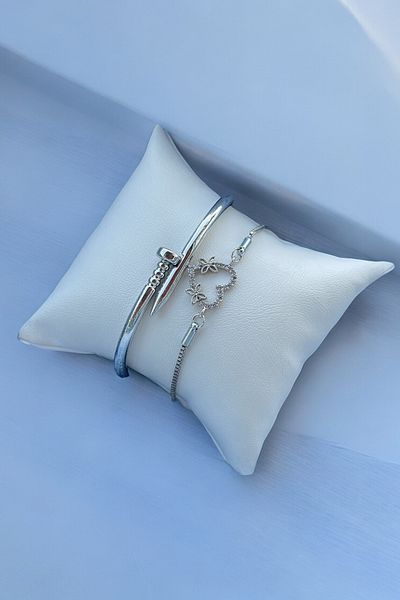 TAKIPORT Zircon Stone and Adjustable Heart Flower Patterned Women's Bracelet Conbini