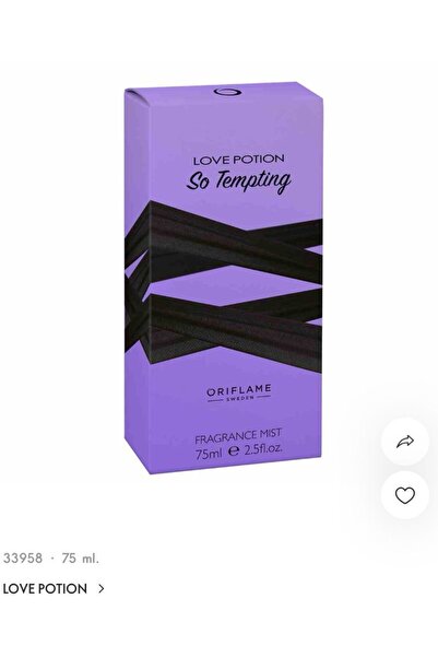 Oriflame Love Potion So Tempting Vücut Misti Kozmetik 75 ml