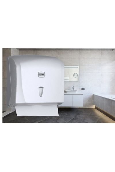 Şeker Portakalım Vialli K20m Bathroom Kitchen Sink Practical Z-Fold Paper Towel Dispenser Capacity 200 Paper Gray