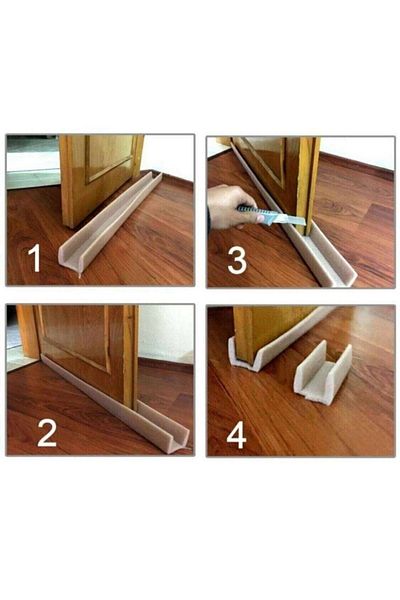 Şeker Portakalım 3 Pieces Beige Snap-on Under Door Cold Air Cutter Isolation Sponge