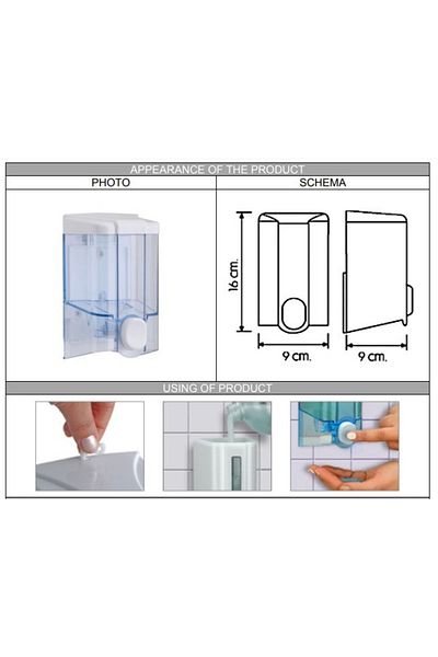 Şeker Portakalım Vialli S2b Kitchen Liquid Soap Dispenser Dishwashing Liquid Shampoo Dispenser and Shower Gel Dispenser 500 ml