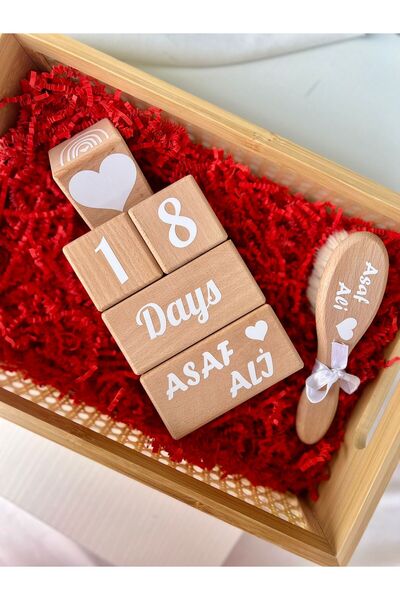 mogokids Isimli Bebek Anı Küpü Ve Doğal Keçi Kılı Ingilizce Set Beyaz