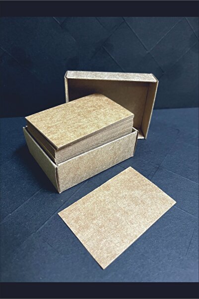 Örün Matbaa Kutulu Kraft Boş Kartvizit 8x5 Cm 100 Adet